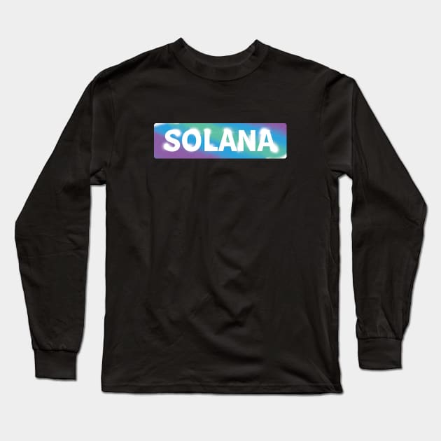 Solana Street Art Long Sleeve T-Shirt by CryptoHunter